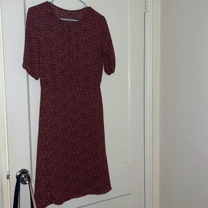 uniqlo red floral dress size: XS